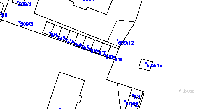Parcela st. 6/8 v KÚ Lipno nad Vltavou, Katastrální mapa
