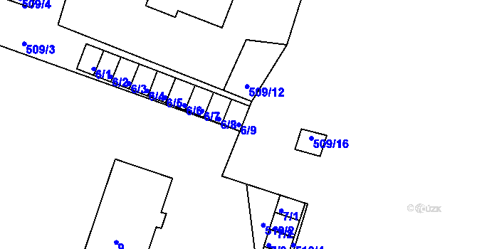 Parcela st. 6/9 v KÚ Lipno nad Vltavou, Katastrální mapa