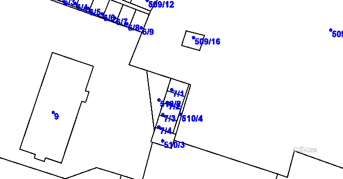 Parcela st. 7/1 v KÚ Lipno nad Vltavou, Katastrální mapa
