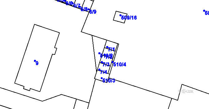 Parcela st. 7/2 v KÚ Lipno nad Vltavou, Katastrální mapa