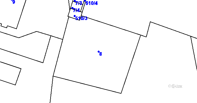 Parcela st. 8 v KÚ Lipno nad Vltavou, Katastrální mapa
