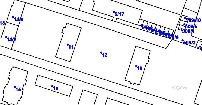 Parcela st. 12 v KÚ Lipno nad Vltavou, Katastrální mapa