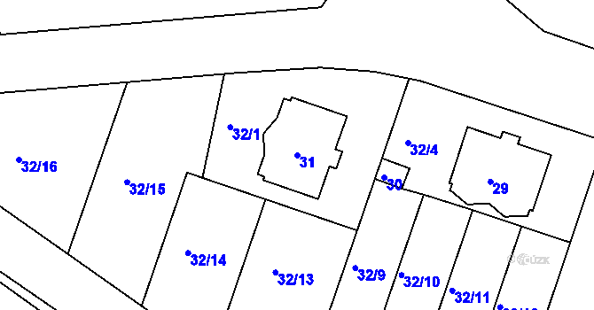 Parcela st. 31 v KÚ Lipno nad Vltavou, Katastrální mapa
