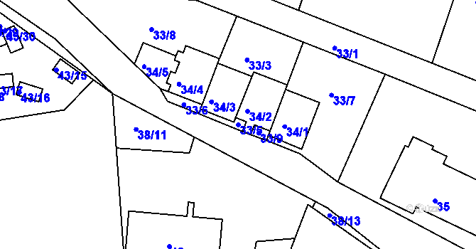 Parcela st. 33/5 v KÚ Lipno nad Vltavou, Katastrální mapa