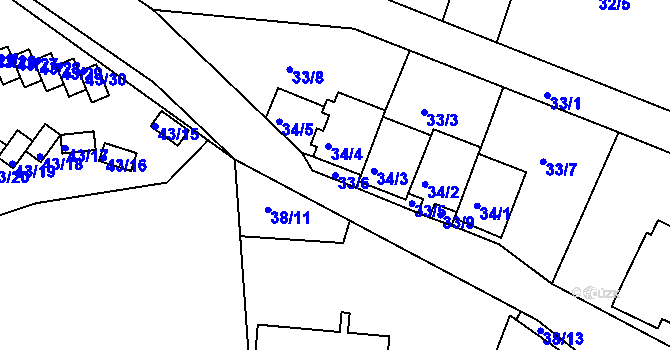 Parcela st. 33/6 v KÚ Lipno nad Vltavou, Katastrální mapa