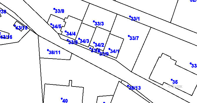 Parcela st. 33/9 v KÚ Lipno nad Vltavou, Katastrální mapa