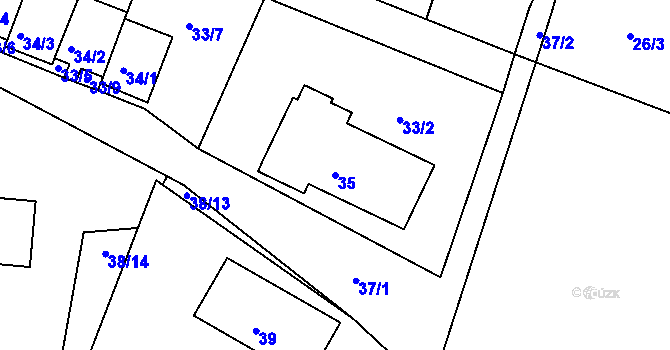 Parcela st. 35 v KÚ Lipno nad Vltavou, Katastrální mapa