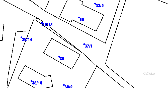 Parcela st. 37/1 v KÚ Lipno nad Vltavou, Katastrální mapa