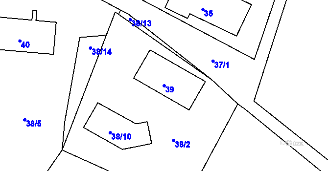 Parcela st. 39 v KÚ Lipno nad Vltavou, Katastrální mapa