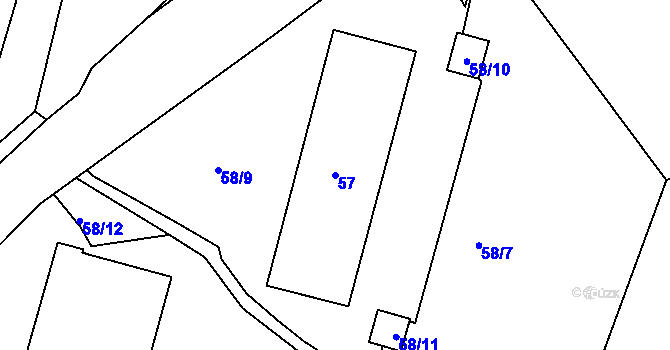 Parcela st. 57 v KÚ Lipno nad Vltavou, Katastrální mapa
