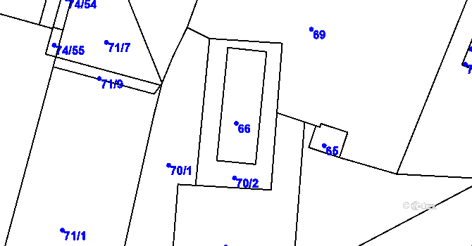 Parcela st. 66 v KÚ Lipno nad Vltavou, Katastrální mapa