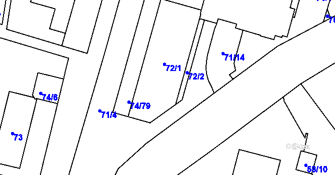 Parcela st. 72 v KÚ Lipno nad Vltavou, Katastrální mapa