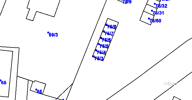 Parcela st. 75/4 v KÚ Lipno nad Vltavou, Katastrální mapa