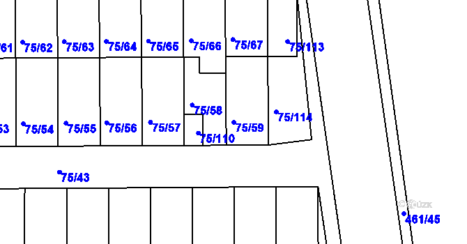 Parcela st. 75/59 v KÚ Lipno nad Vltavou, Katastrální mapa