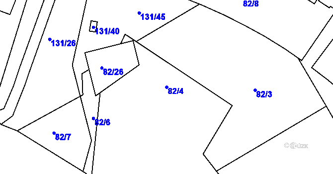 Parcela st. 82/4 v KÚ Lipno nad Vltavou, Katastrální mapa