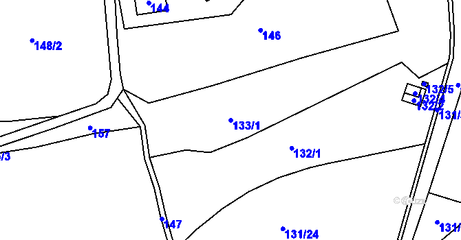 Parcela st. 133/1 v KÚ Lipno nad Vltavou, Katastrální mapa