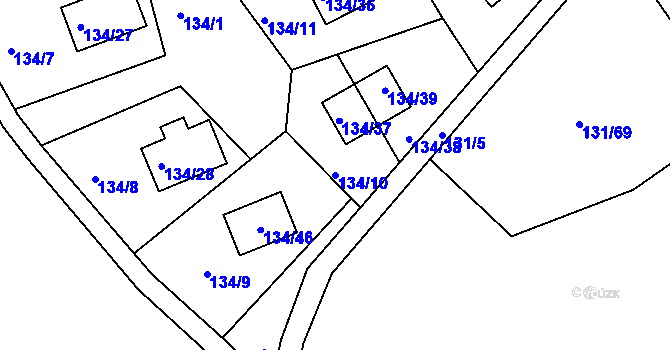 Parcela st. 134/10 v KÚ Lipno nad Vltavou, Katastrální mapa
