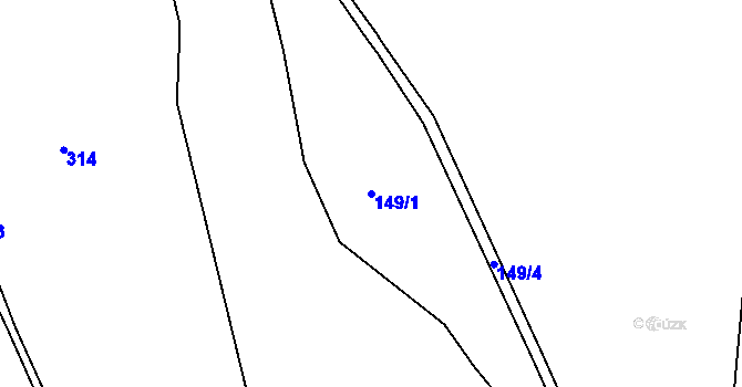 Parcela st. 149/1 v KÚ Lipno nad Vltavou, Katastrální mapa