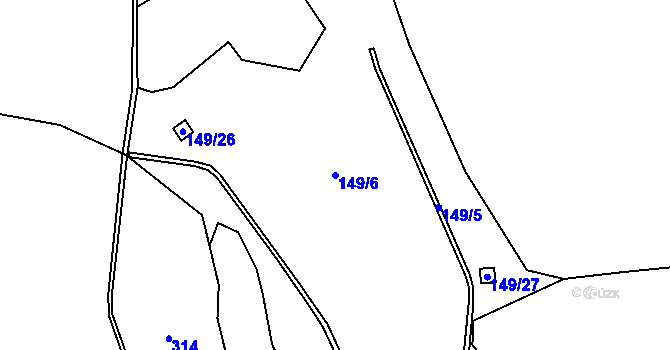 Parcela st. 149/6 v KÚ Lipno nad Vltavou, Katastrální mapa