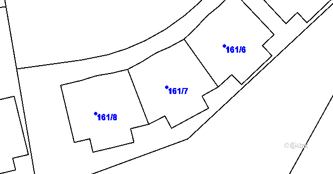 Parcela st. 161/7 v KÚ Lipno nad Vltavou, Katastrální mapa