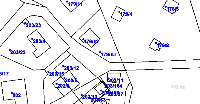 Parcela st. 179/13 v KÚ Lipno nad Vltavou, Katastrální mapa