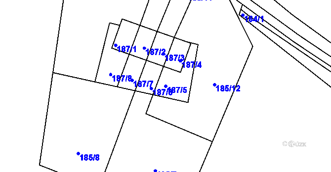 Parcela st. 187/5 v KÚ Lipno nad Vltavou, Katastrální mapa