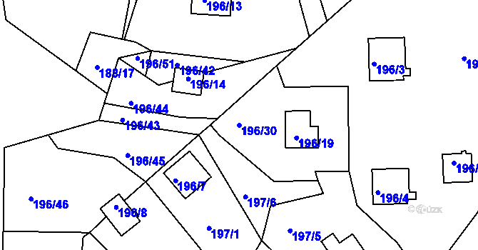 Parcela st. 196/30 v KÚ Lipno nad Vltavou, Katastrální mapa