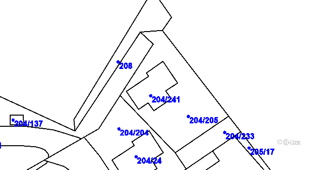 Parcela st. 204/25 v KÚ Lipno nad Vltavou, Katastrální mapa