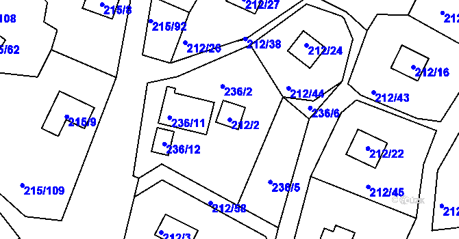 Parcela st. 212/2 v KÚ Lipno nad Vltavou, Katastrální mapa