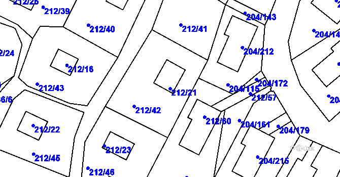 Parcela st. 212/21 v KÚ Lipno nad Vltavou, Katastrální mapa