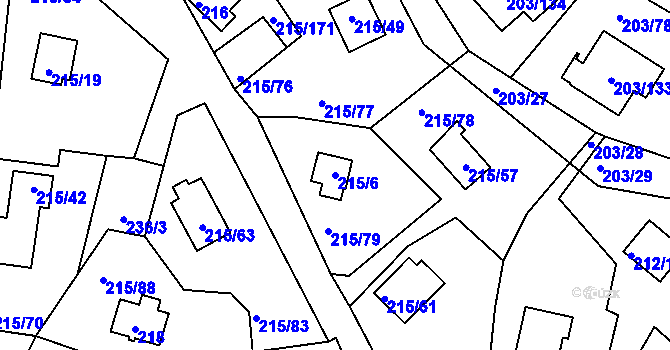 Parcela st. 215/6 v KÚ Lipno nad Vltavou, Katastrální mapa