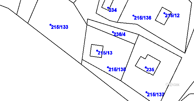 Parcela st. 215/13 v KÚ Lipno nad Vltavou, Katastrální mapa