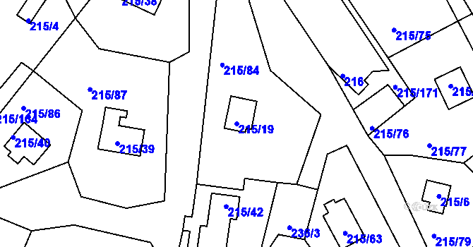 Parcela st. 215/19 v KÚ Lipno nad Vltavou, Katastrální mapa