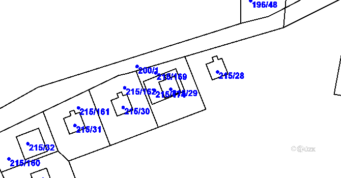 Parcela st. 215/29 v KÚ Lipno nad Vltavou, Katastrální mapa