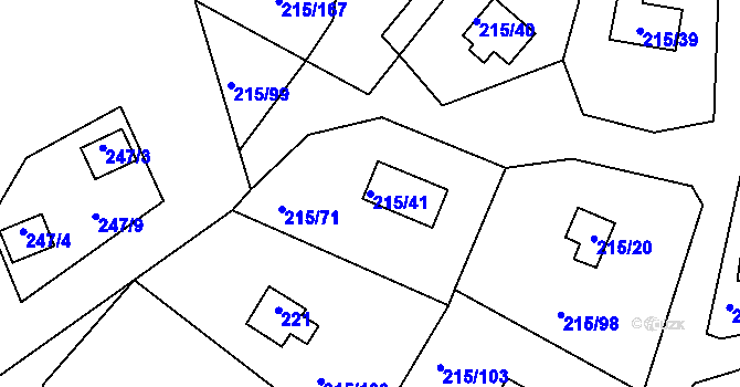 Parcela st. 215/41 v KÚ Lipno nad Vltavou, Katastrální mapa