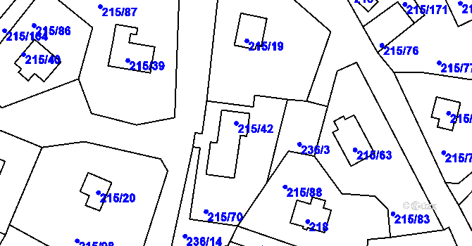 Parcela st. 215/42 v KÚ Lipno nad Vltavou, Katastrální mapa