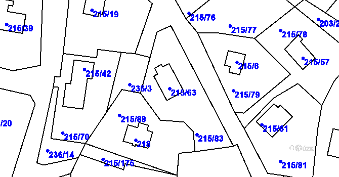 Parcela st. 215/63 v KÚ Lipno nad Vltavou, Katastrální mapa