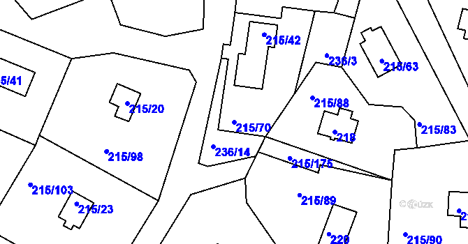 Parcela st. 215/70 v KÚ Lipno nad Vltavou, Katastrální mapa