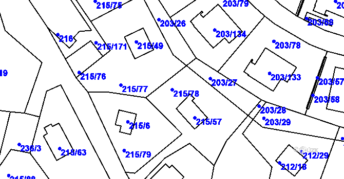 Parcela st. 215/78 v KÚ Lipno nad Vltavou, Katastrální mapa