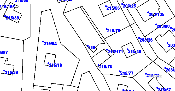 Parcela st. 216 v KÚ Lipno nad Vltavou, Katastrální mapa