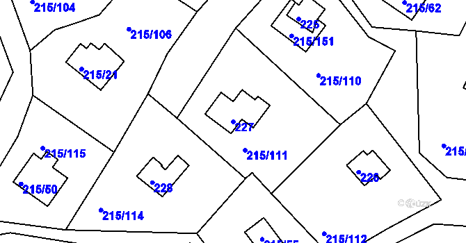 Parcela st. 227 v KÚ Lipno nad Vltavou, Katastrální mapa