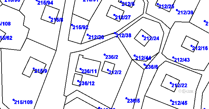 Parcela st. 236/2 v KÚ Lipno nad Vltavou, Katastrální mapa