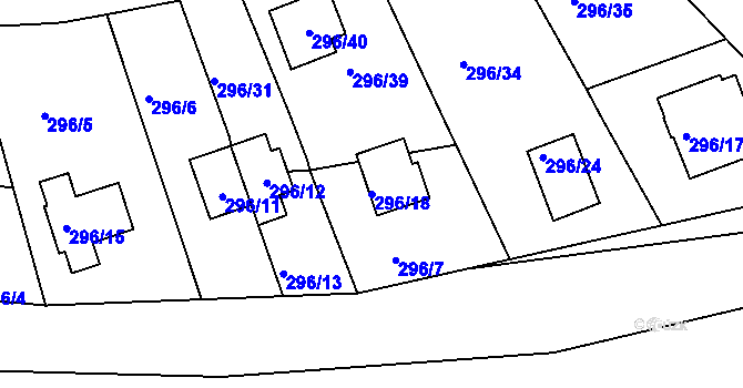 Parcela st. 296/18 v KÚ Lipno nad Vltavou, Katastrální mapa