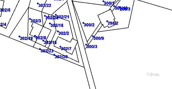 Parcela st. 300/3 v KÚ Lipno nad Vltavou, Katastrální mapa