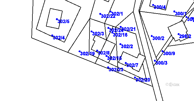 Parcela st. 302/8 v KÚ Lipno nad Vltavou, Katastrální mapa
