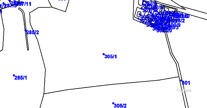 Parcela st. 305/1 v KÚ Lipno nad Vltavou, Katastrální mapa