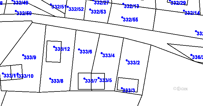 Parcela st. 333/4 v KÚ Lipno nad Vltavou, Katastrální mapa