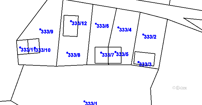 Parcela st. 333/7 v KÚ Lipno nad Vltavou, Katastrální mapa