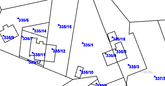 Parcela st. 335/1 v KÚ Lipno nad Vltavou, Katastrální mapa