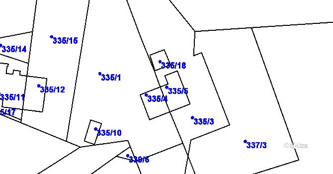 Parcela st. 335/5 v KÚ Lipno nad Vltavou, Katastrální mapa